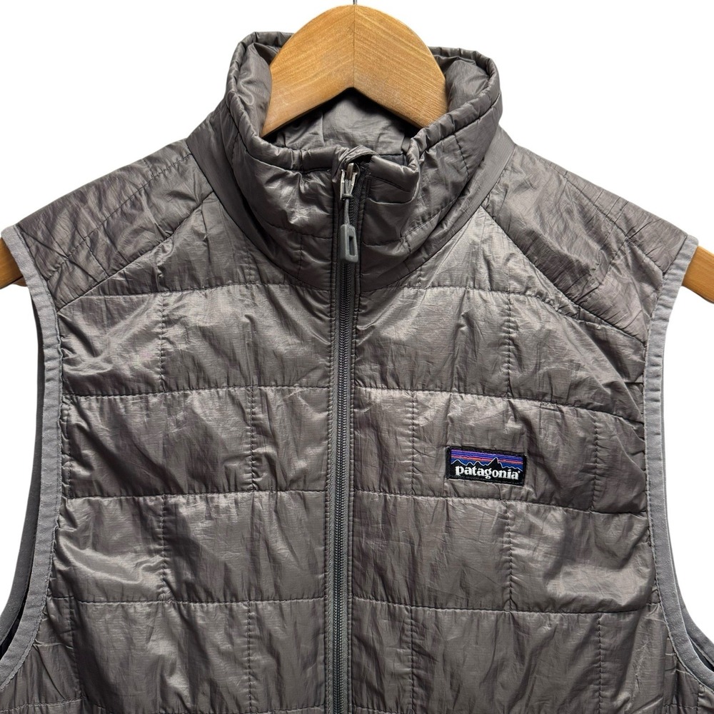Patagonia Men's XS Gray Zip Lightweight Nano Puff Quilted Insulated Vest Jacket
